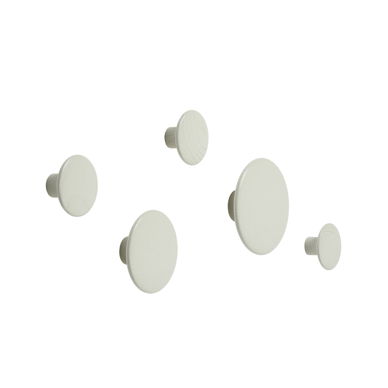 The Dots Wall Hooks: Set of 5 + Off-White