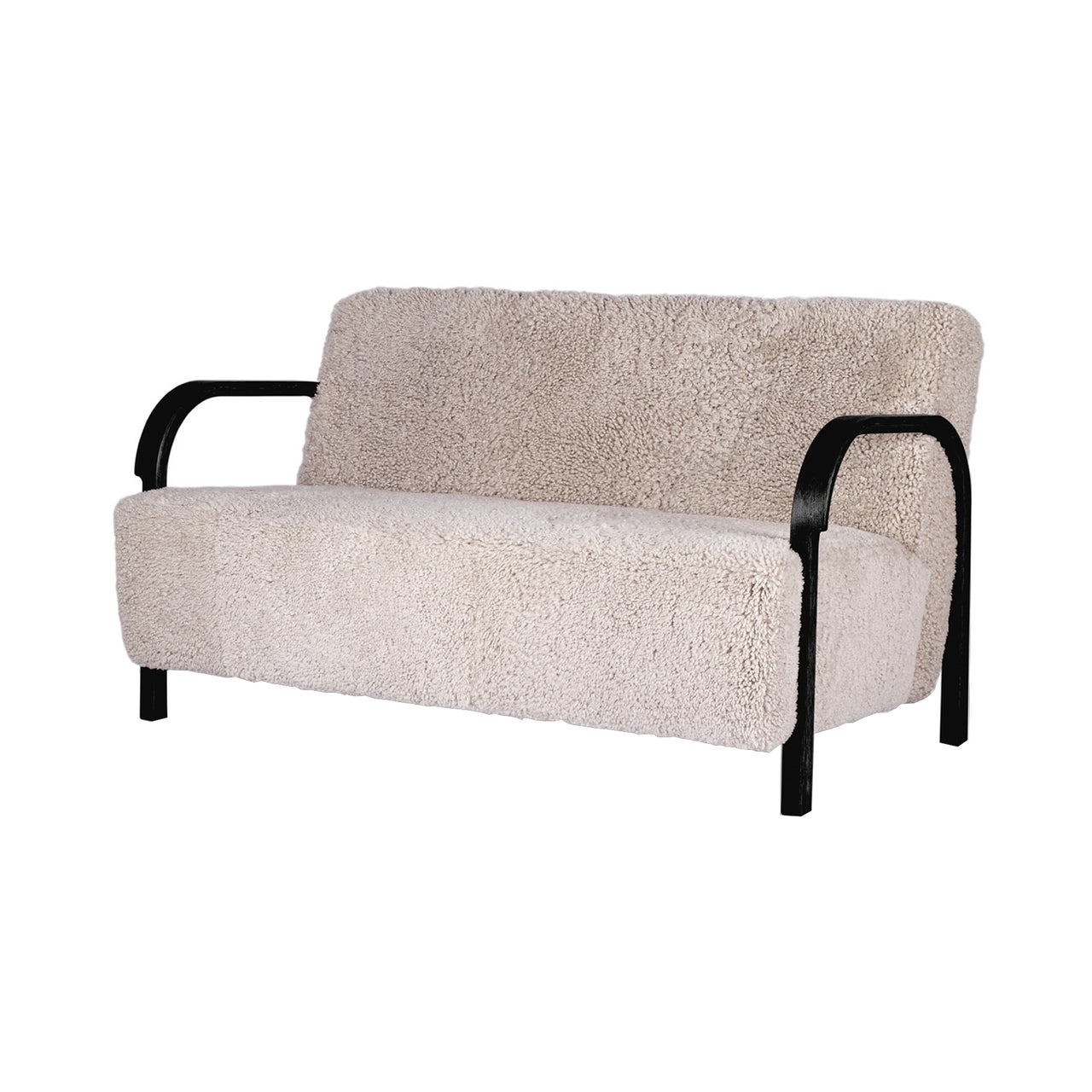 Arch 2 Seater Sofa: Black Oiled Oak