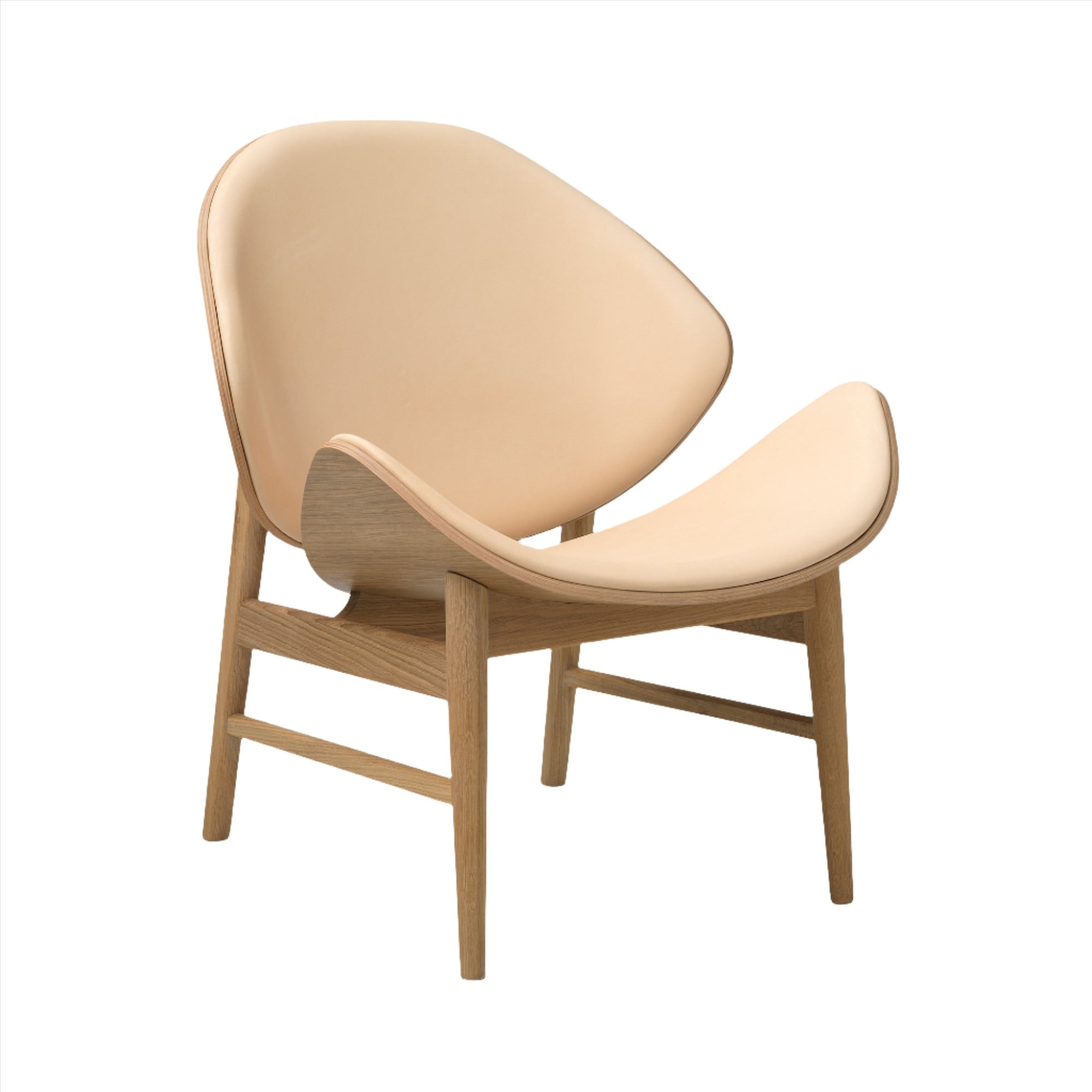 The Orange Lounge Chair: Seat + Back Upholstered + White Oiled Oak