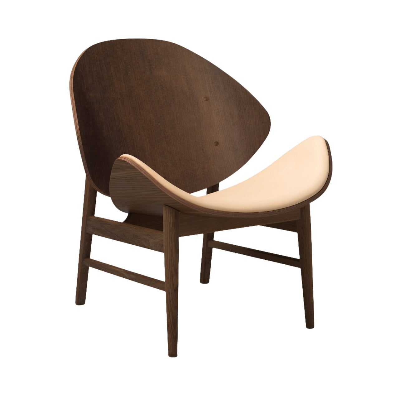 The Orange Lounge Chair: Seat Upholstered + Smoked Oak