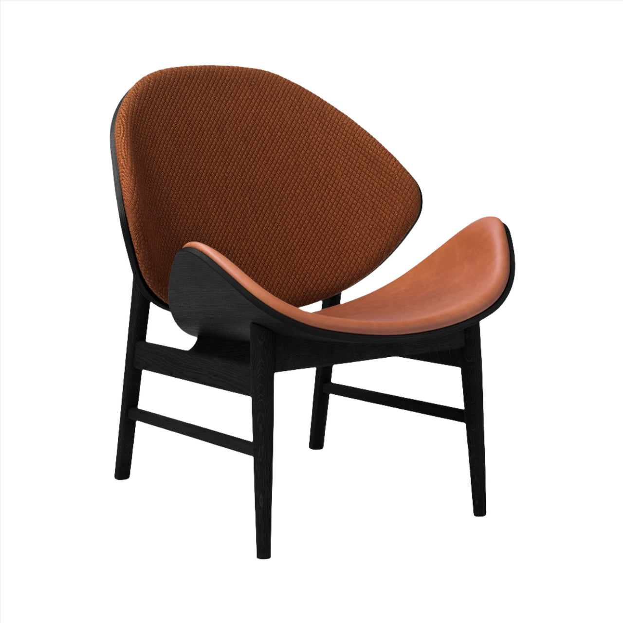 The Orange Lounge Chair: Seat + Back Upholstered + Black Lacquered Oak