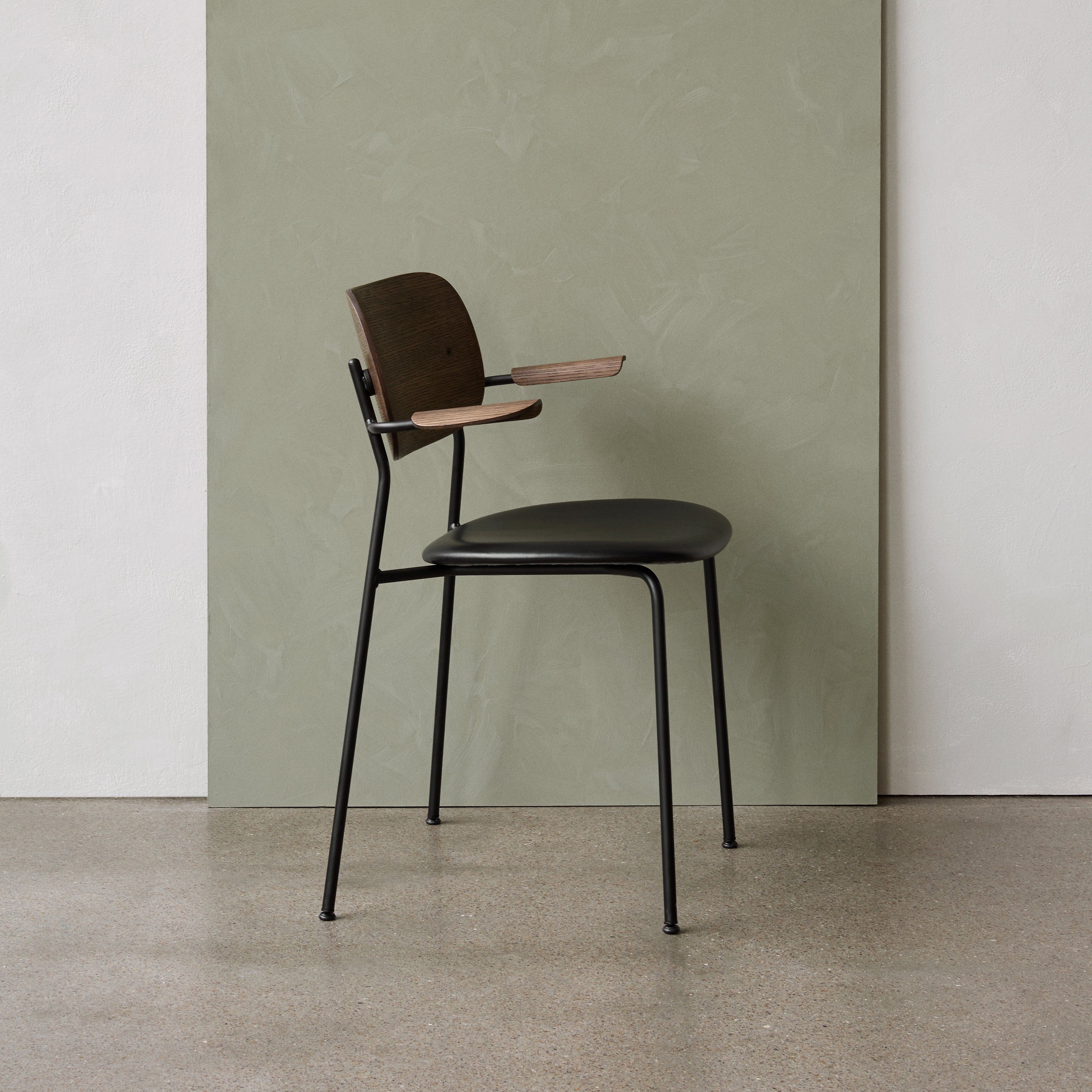 Co Dining Chair with Armrests: Seat Upholstered