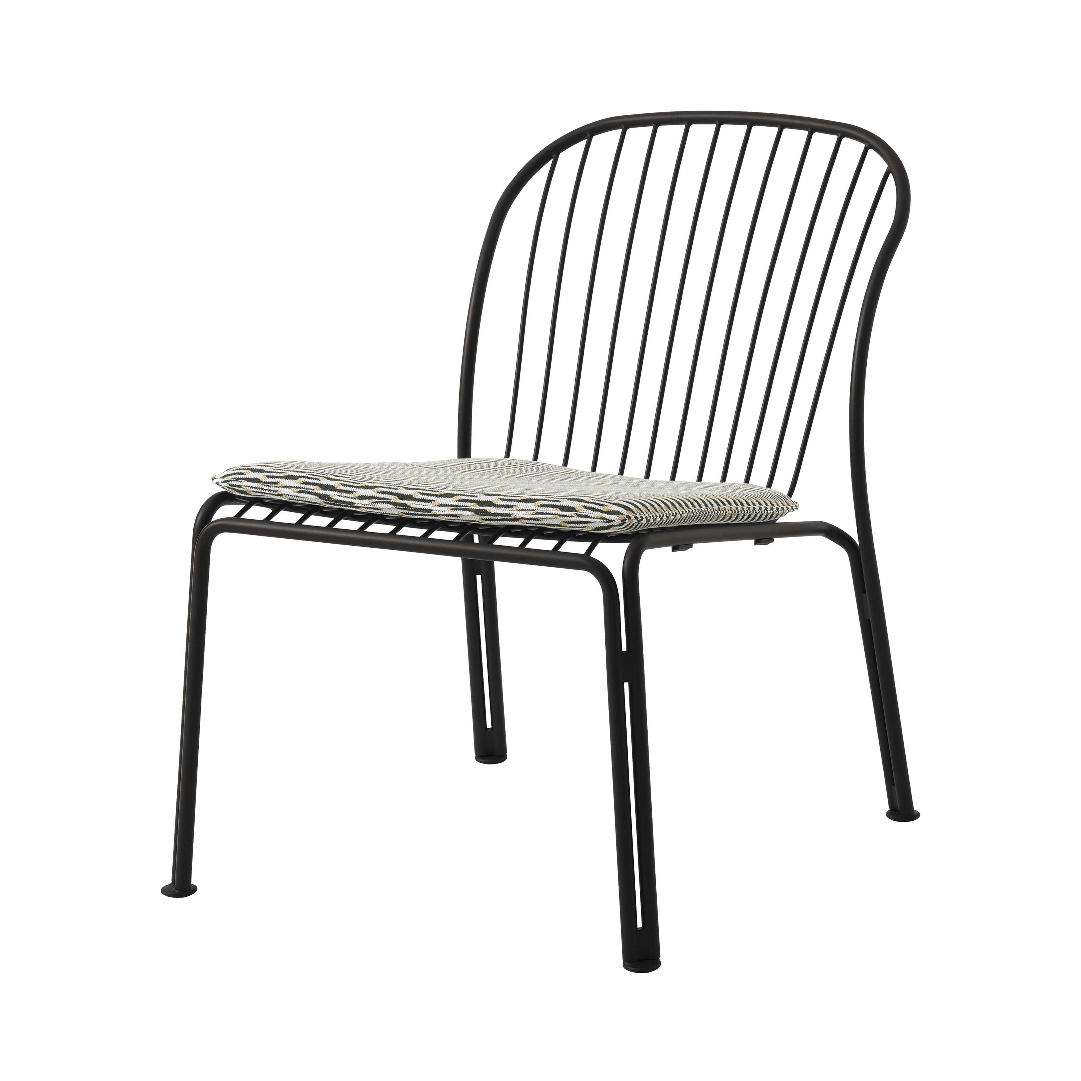 Thorvald SC100 Lounge Chair with Seatpad: Outdoor + Warm Black + Marquetry Bora 