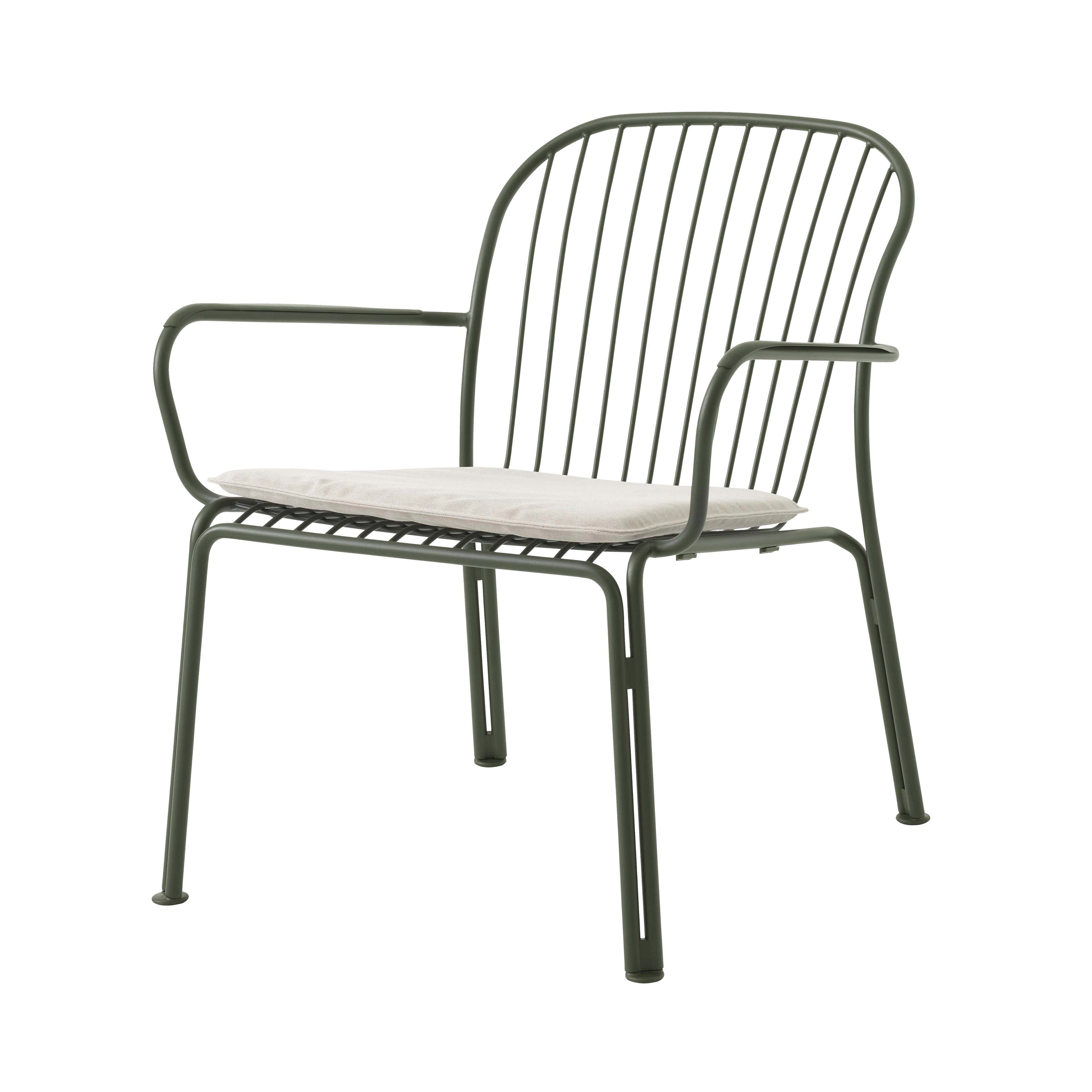 Thorvald SC101 Lounge Armchair with Seatpad: Outdoor + Bronze Green + Heritage Papyrus
