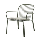 Thorvald SC101 Lounge Armchair with Seatpad: Outdoor + Bronze Green + Marquetry Bora 