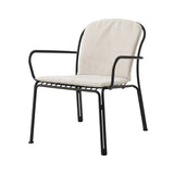 Thorvald SC101 Lounge Armchair with Cushion: Outdoor + Warm Black + Heritage Papyrus Cushion