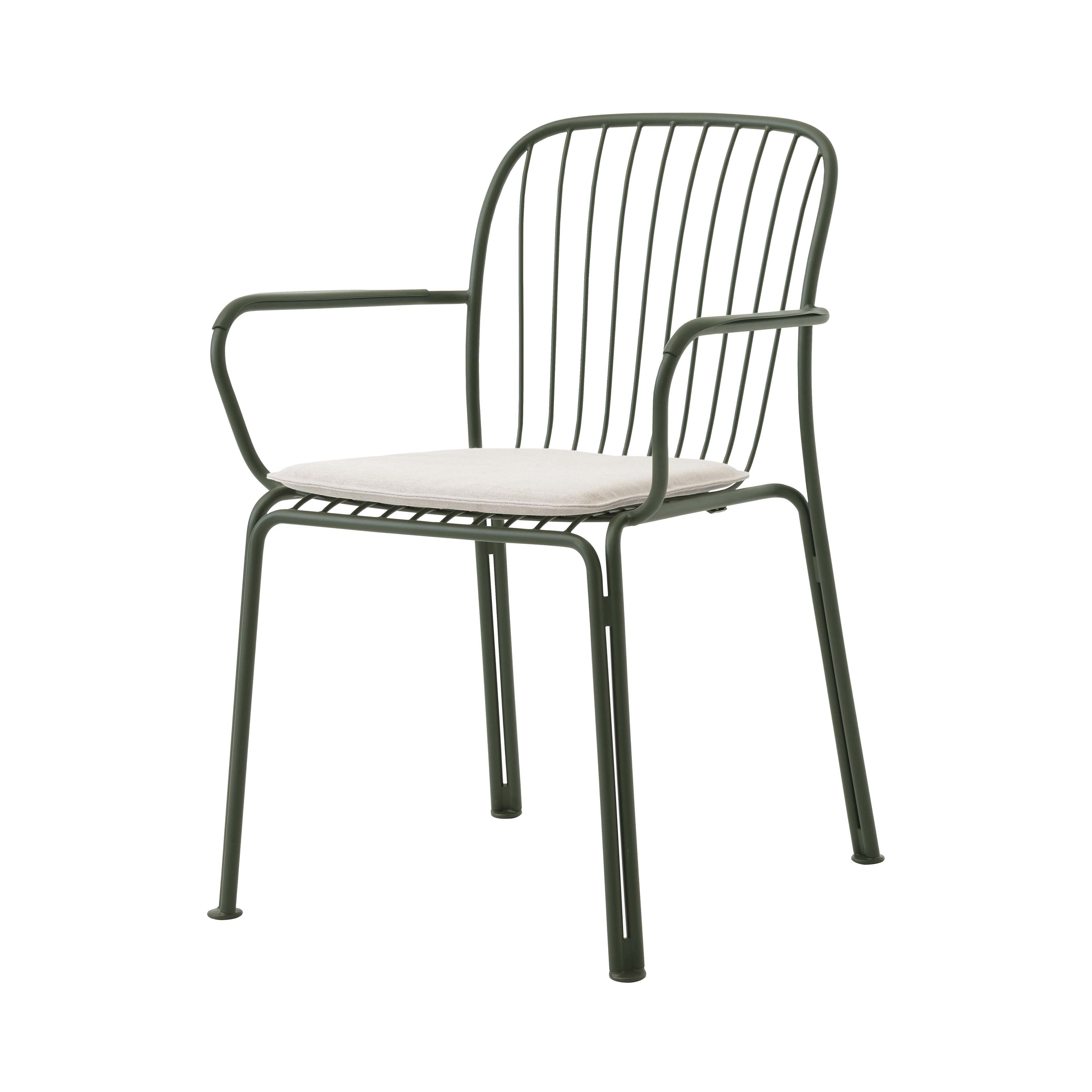 Thorvald SC95 Armchair with Seatpad: Outdoor+ Bronze Green + Heritage Papyrus