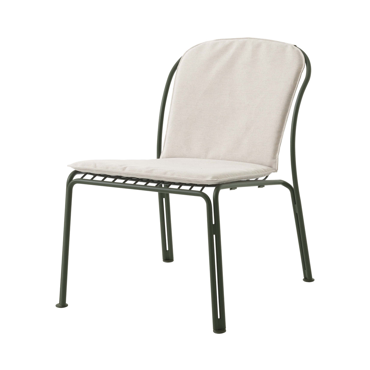 Thorvald SC100 Outdoor Lounge Side Chair with Cushion: Set of 2 + Bronze Green + Heritage Papyrus