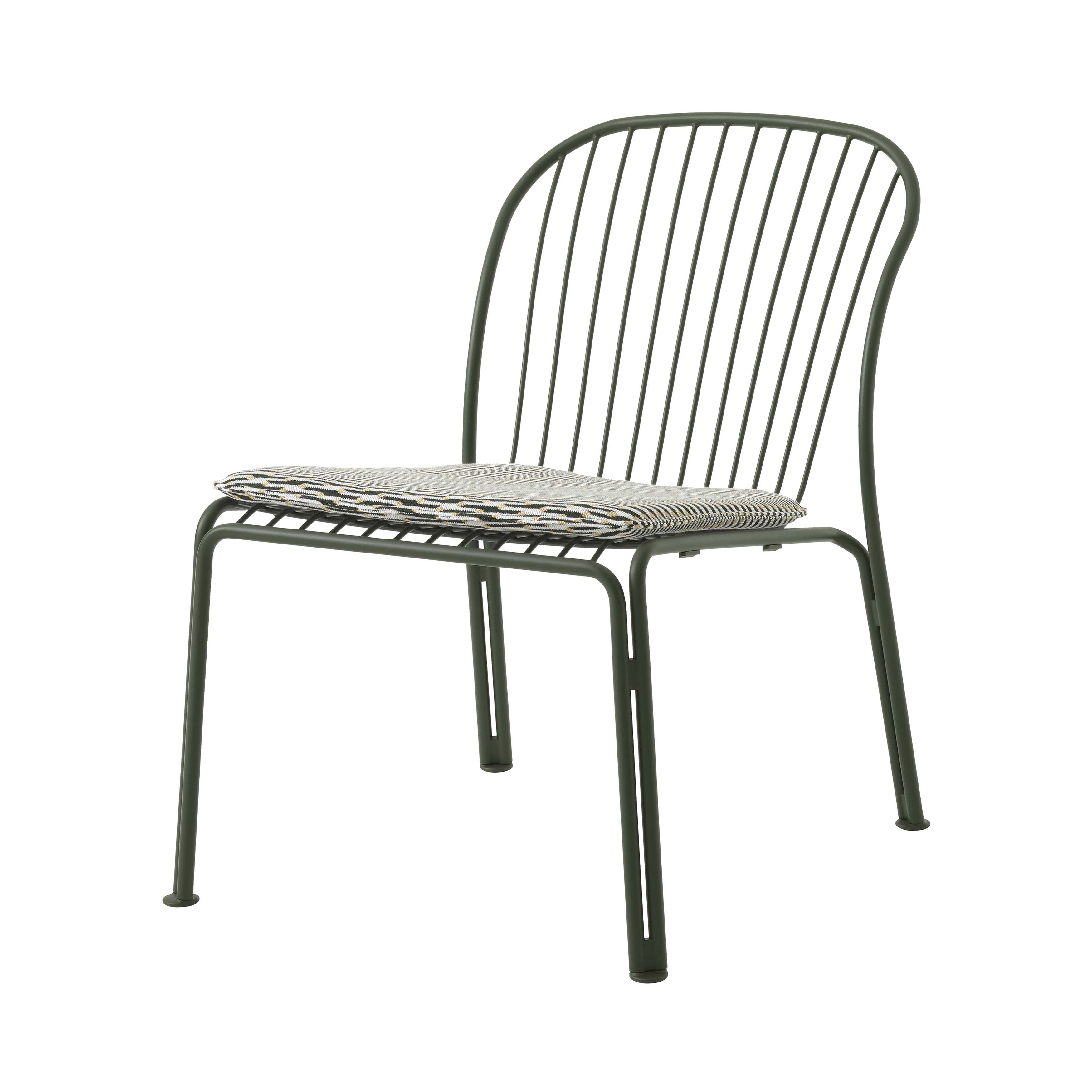 Thorvald SC100 Outdoor Lounge Side Chair with Seatpad: Set of 2 + Bronze Green + Marquetry Bora 