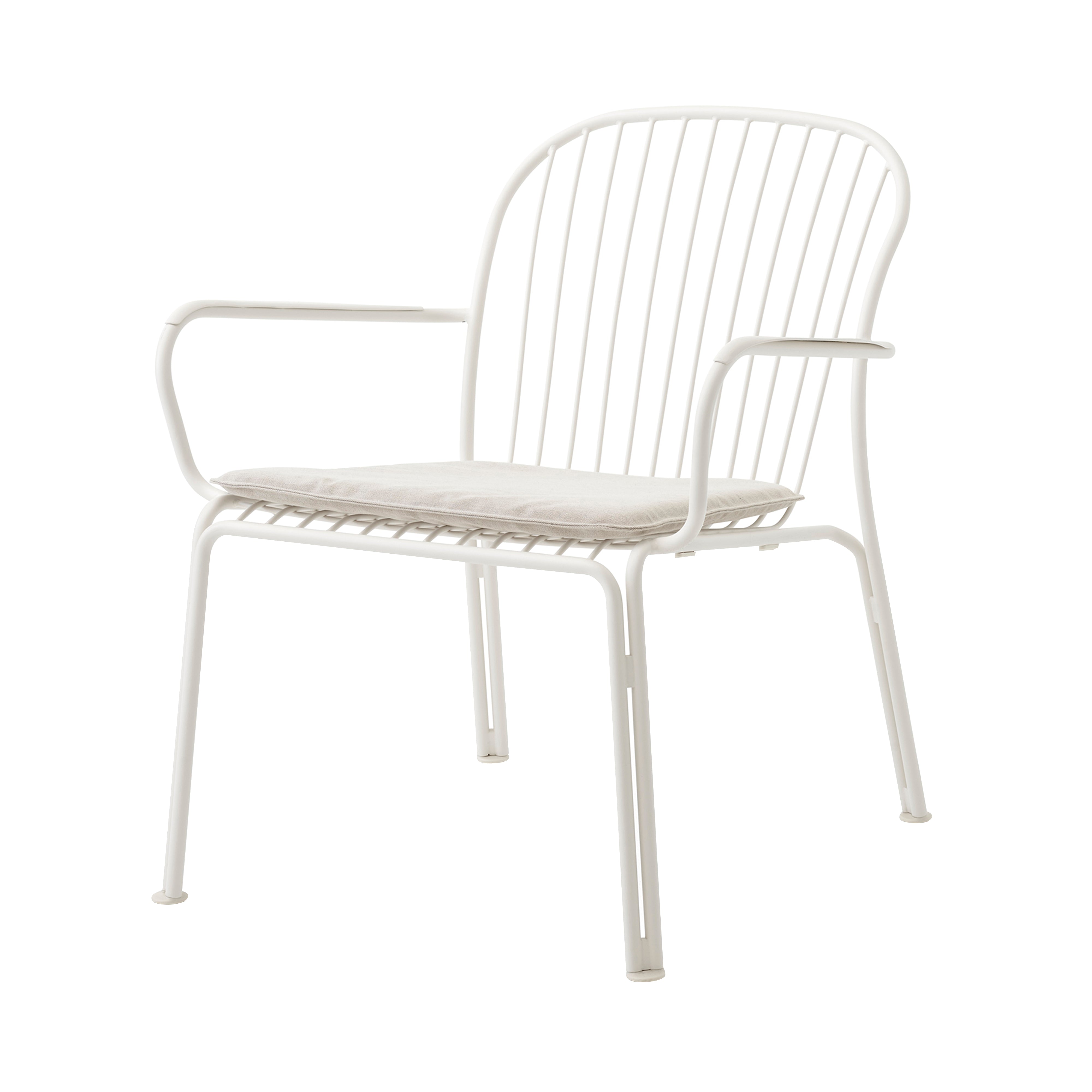 Thorvald SC101 Outdoor Lounge Armchair with Seatpad: Set of 2 + Ivory White + Heritage Papyrus