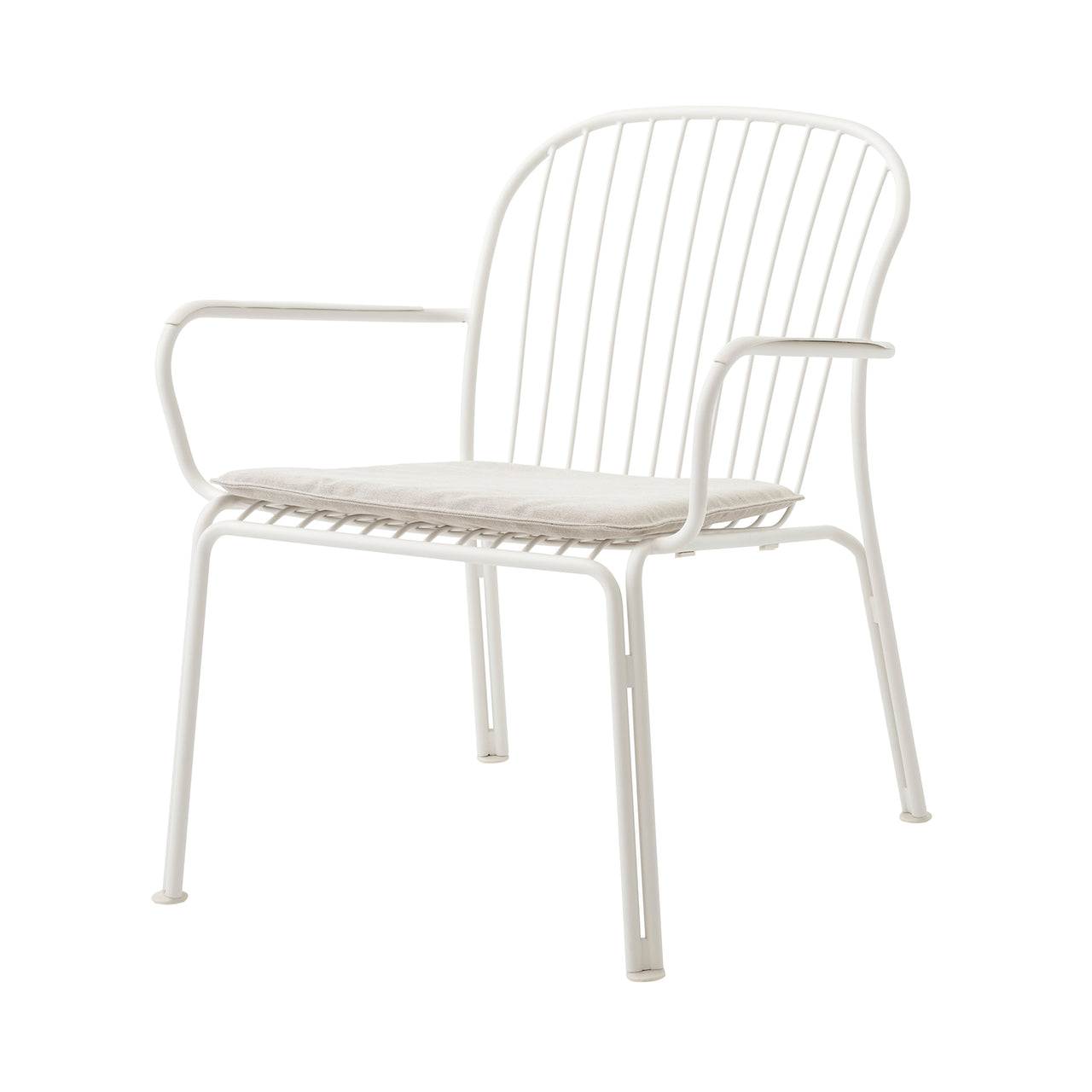 Thorvald SC101 Outdoor Lounge Armchair with Seatpad: Set of 2 + Ivory White + Heritage Papyrus