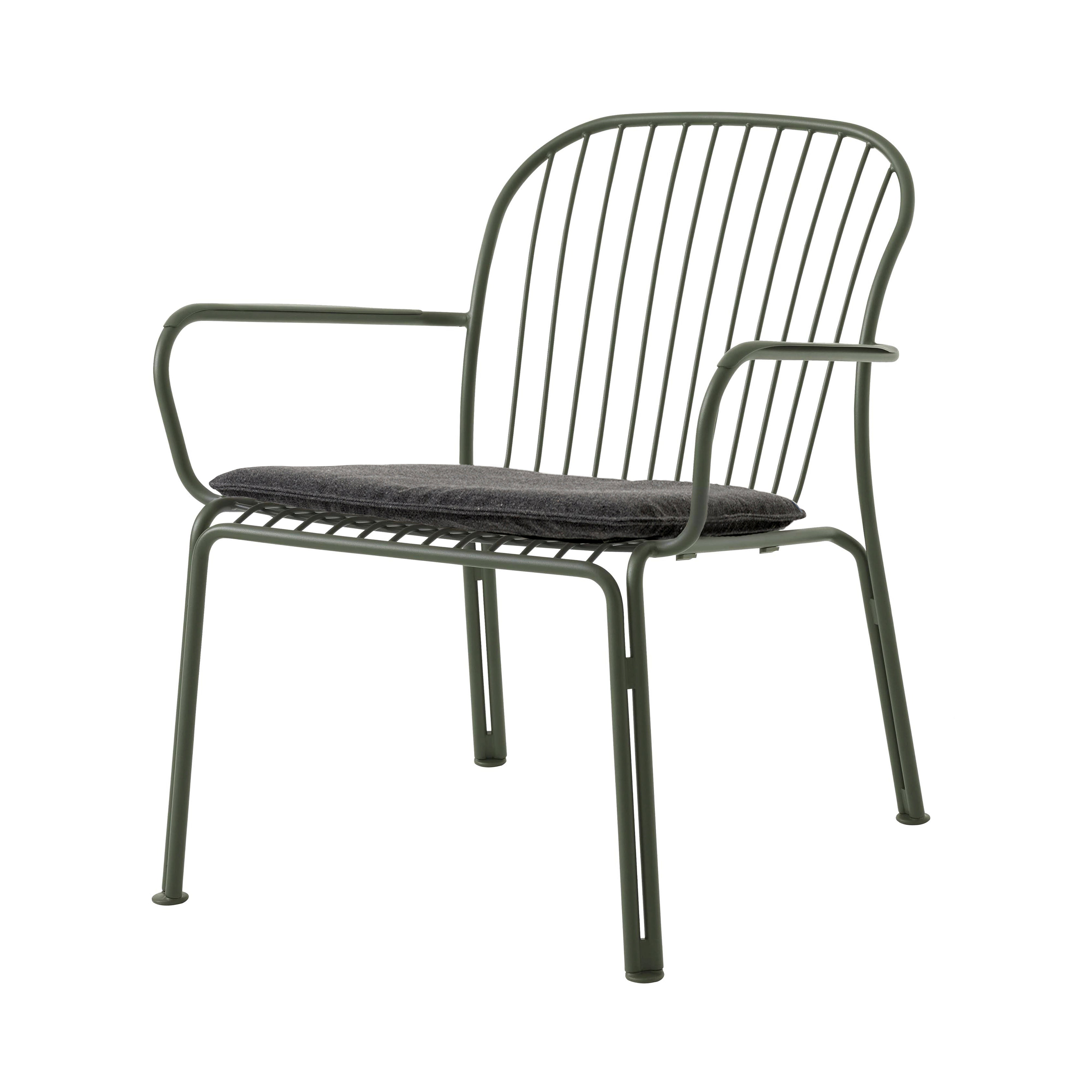 Thorvald SC101 Outdoor Lounge Armchair with Seatpad: Set of 2 + Bronze Green + Heritage Char