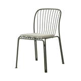 Thorvald SC94 Side Chair with Seatpad: Outdoor + Bronze Green + Marquetry Bora 