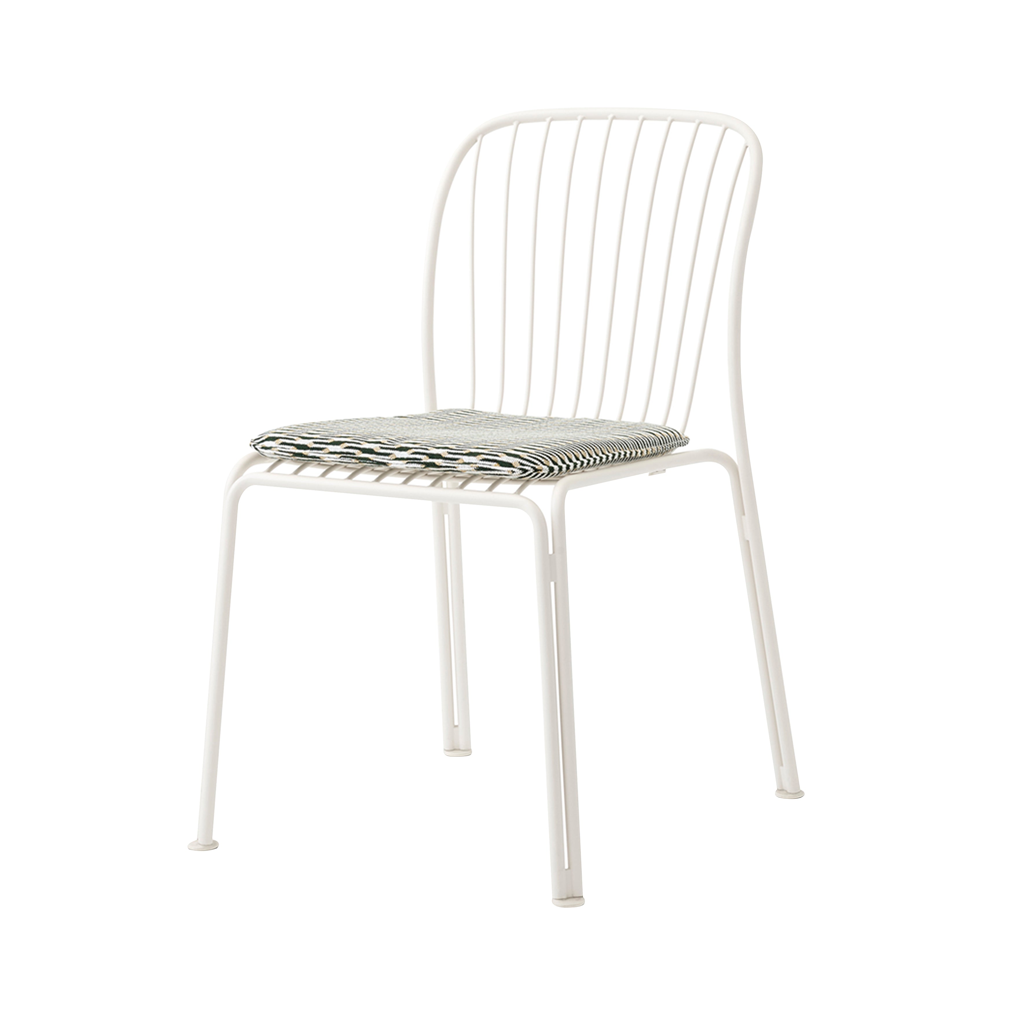 Thorvald SC94 Side Chair with Seatpad: Outdoor + Ivory + Marquetry Bora