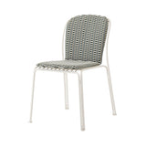 Thorvald SC94 Stacking Outdoor Side Chair with Cushion: Set of 2 + Ivory + Marquetry Bora