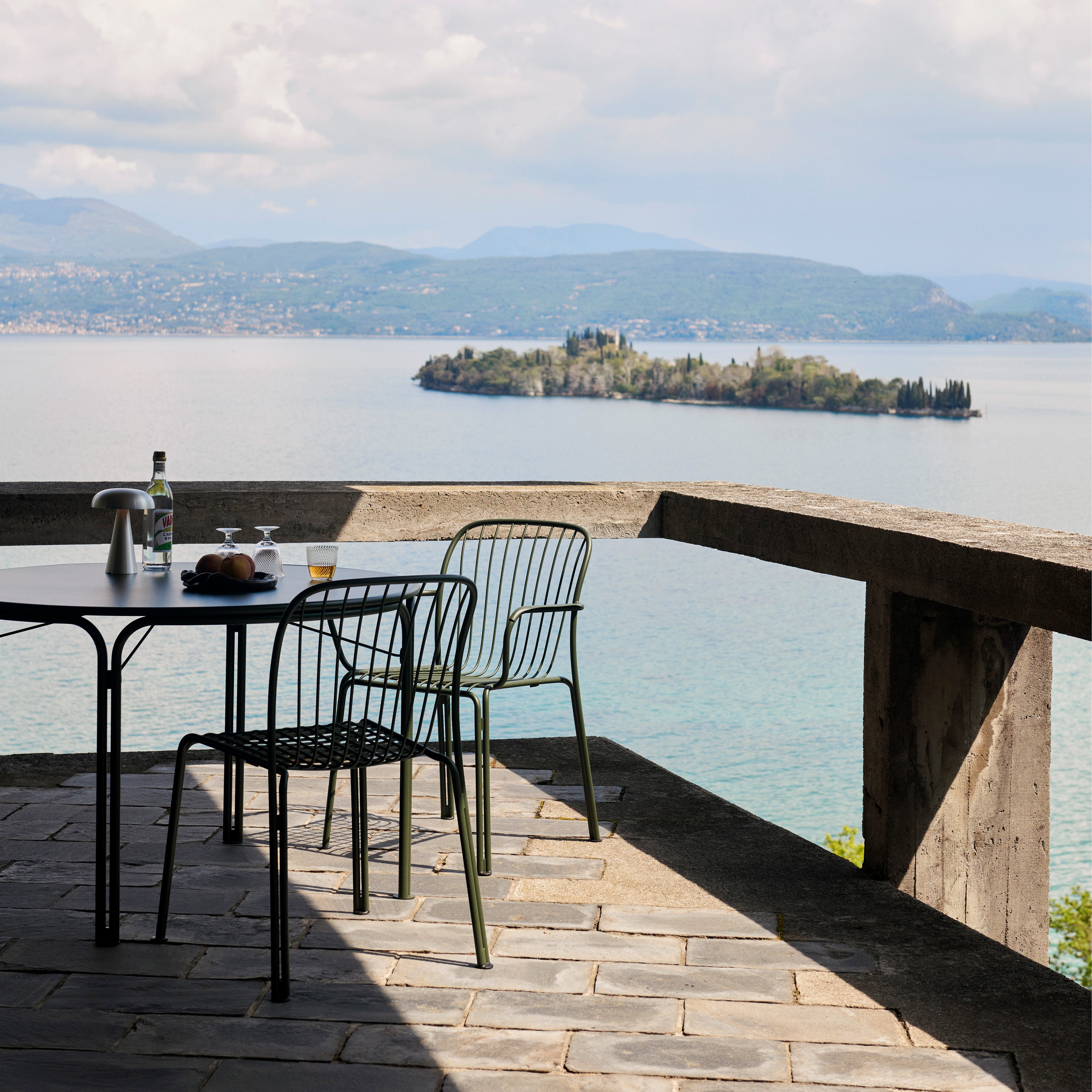 Thorvald SC94 Stacking Outdoor Side Chair with Cushion: Set of 2 + LS