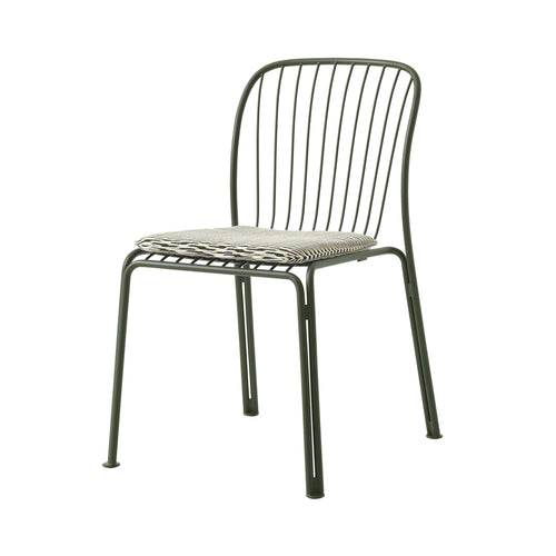 Thorvald SC94 Stacking Outdoor Side Chair with Seatpad: Set of 2 + Bronze Green + Marquetry Bora 