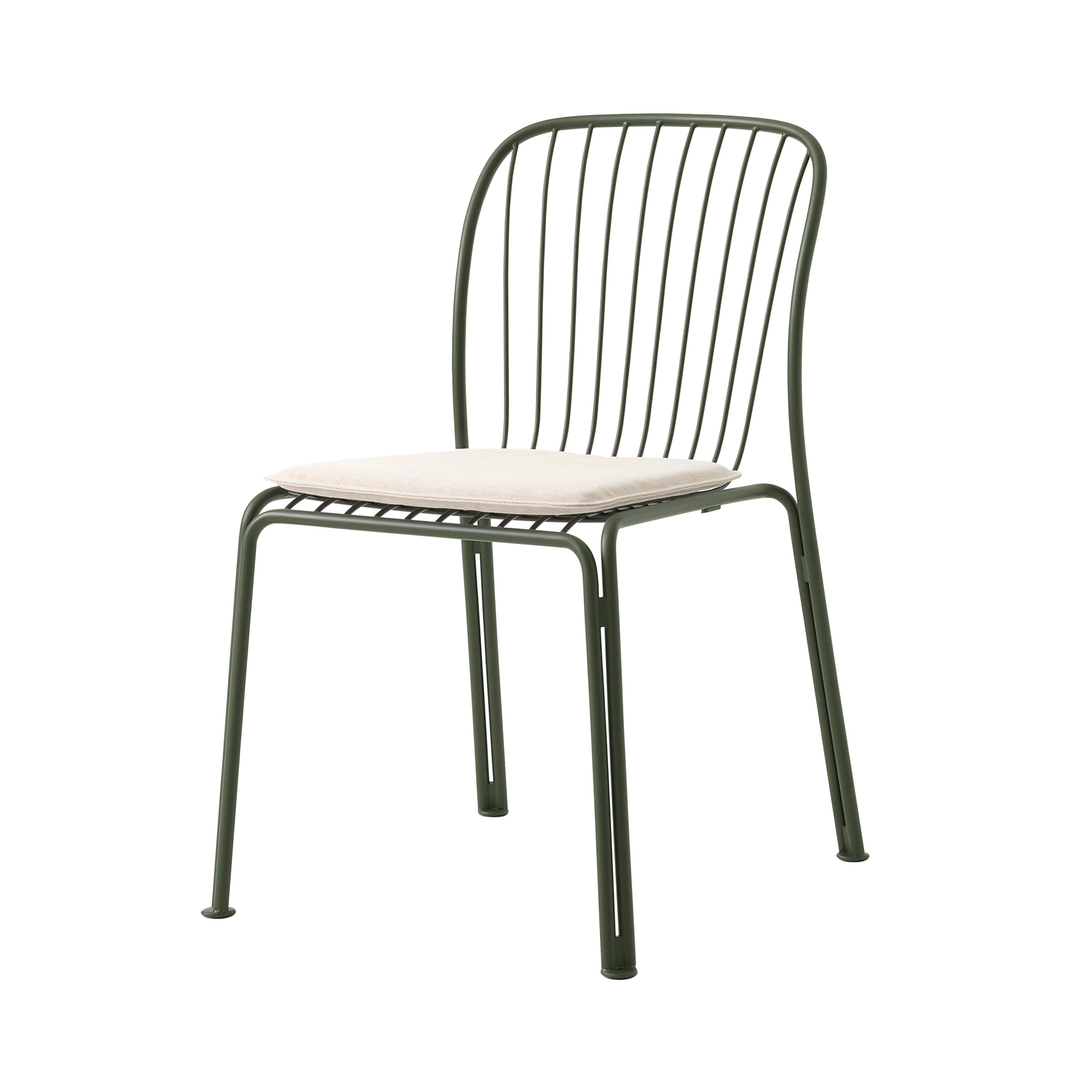 Thorvald SC94 Stacking Outdoor Side Chair with Seatpad: Set of 2 + Bronze Green + Heritage Papyrus 