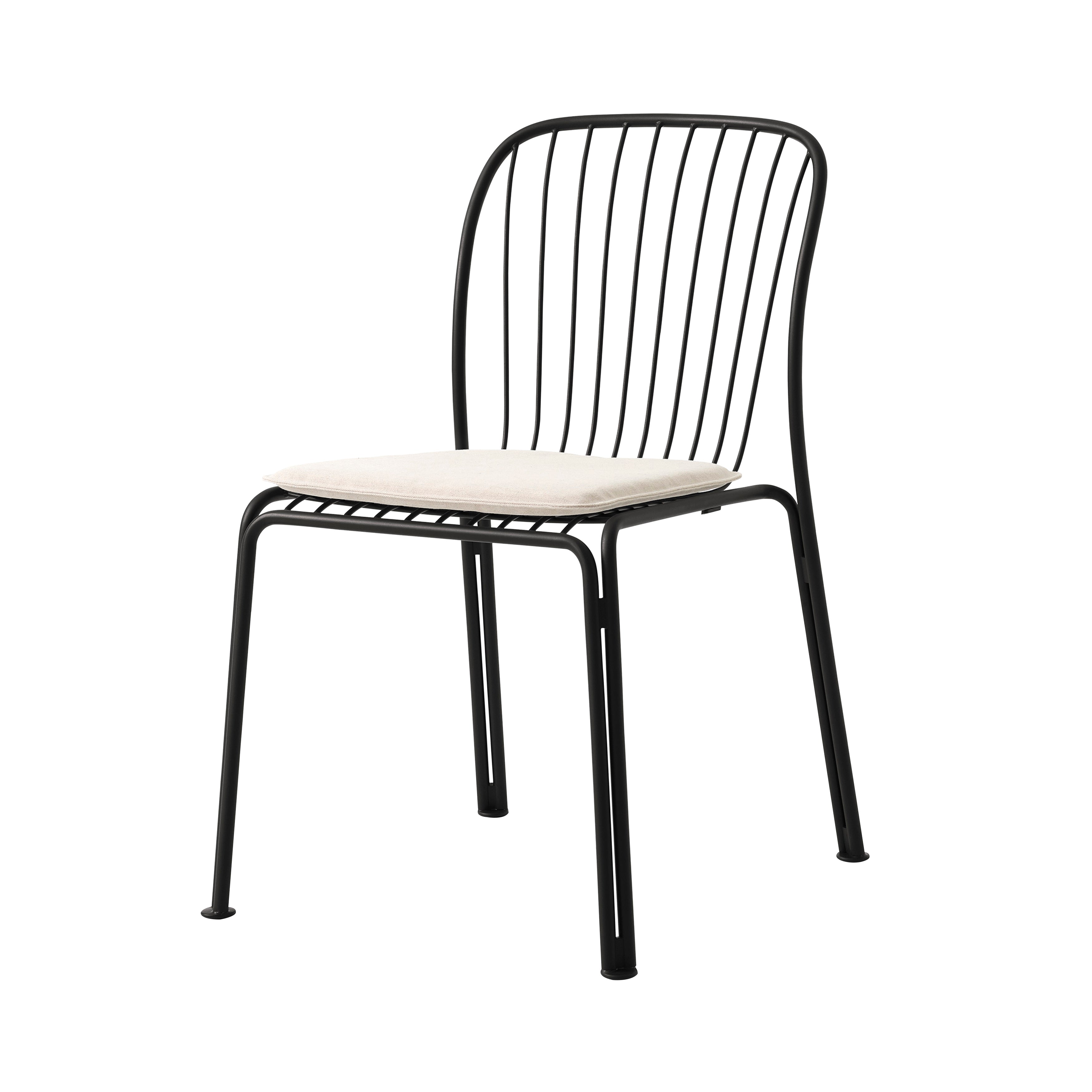 Thorvald SC94 Side Chair with Seatpad: Outdoor + Warm Black + Heritage Papyrus 