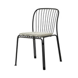Thorvald SC94 Side Chair with Seatpad: Outdoor + Warm Black + Marquetry Bora 