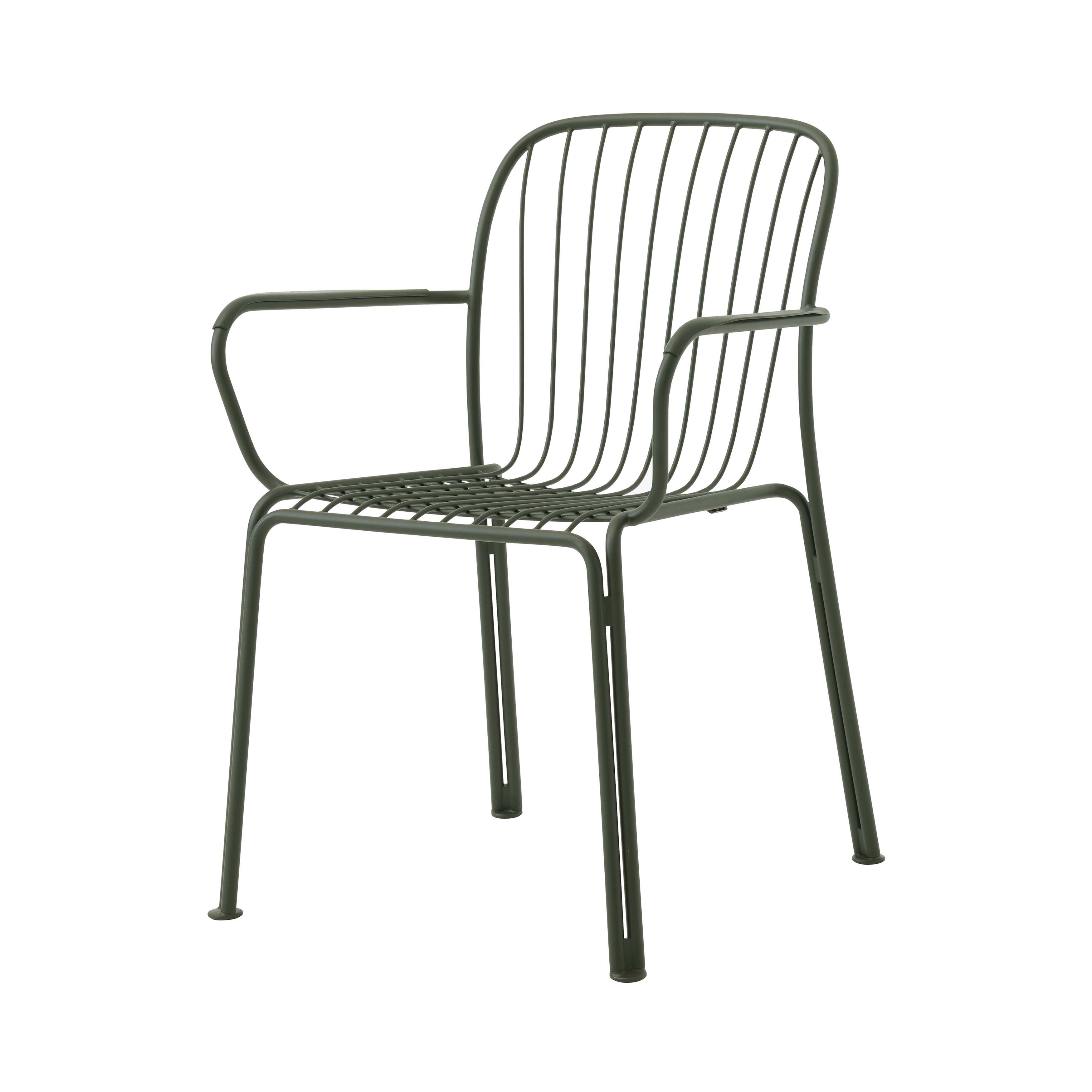 Thorvald SC95 Stacking Outdoor Armchair: Set of 2 + Bronze Green