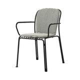 Thorvald SC95 Stacking Outdoor Armchair with Cushion: Set of 2 + Warm Black + Marquetry Bora