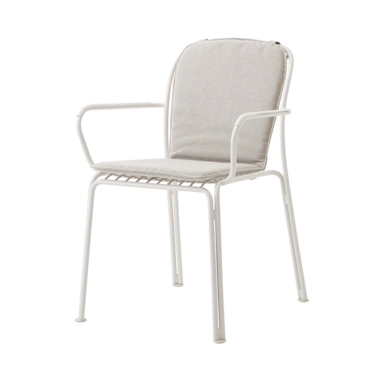 Thorvald SC95 Stacking Outdoor Armchair with Cushion: Set of 2 + Ivory + Heritage Papyrus