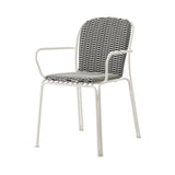 Thorvald SC95 Stacking Outdoor Armchair with Cushion: Set of 2 + Ivory + Marquetry Bora