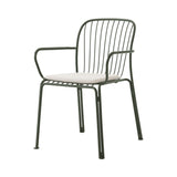 Thorvald SC95 Stacking Outdoor Armchair with Seatpad: Set of 2 + Bronze Green + Heritage Papyrus