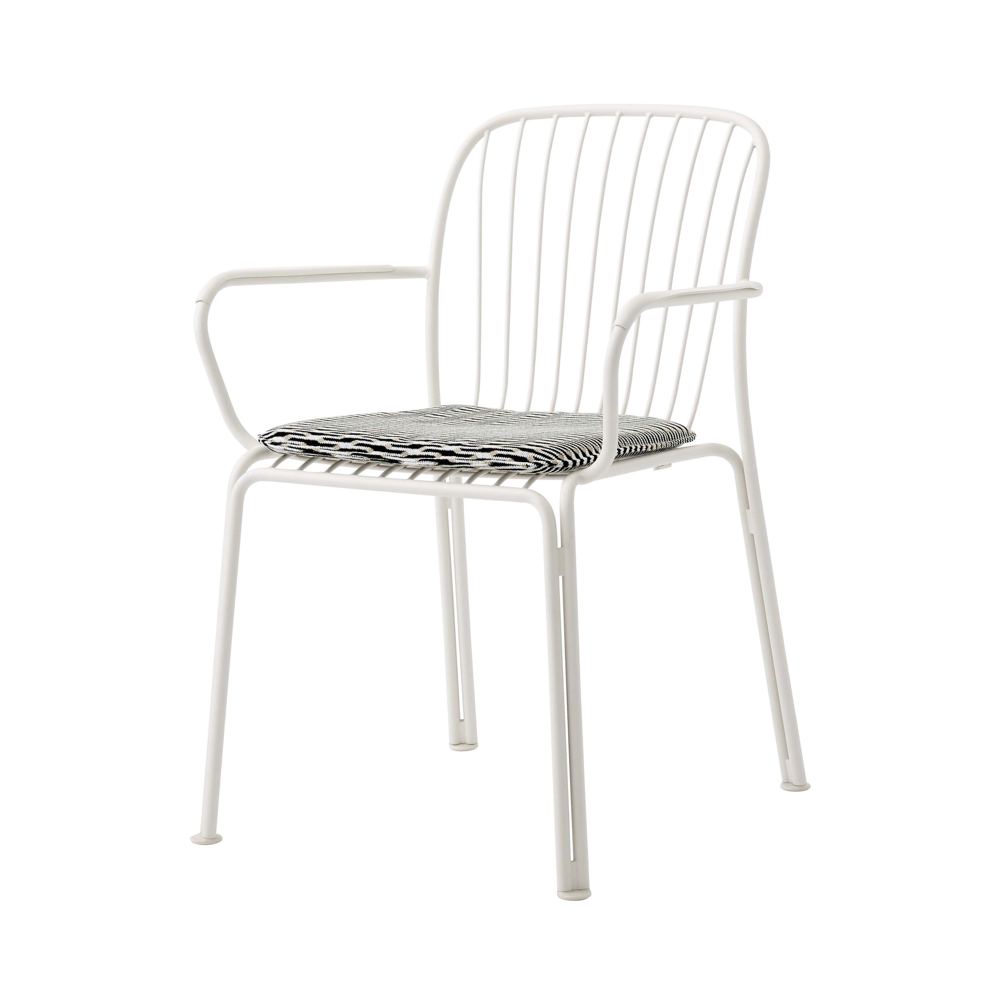 Thorvald SC95 Stacking Outdoor Armchair with Seatpad: Set of 2 + Ivory + Marquetry Bora 