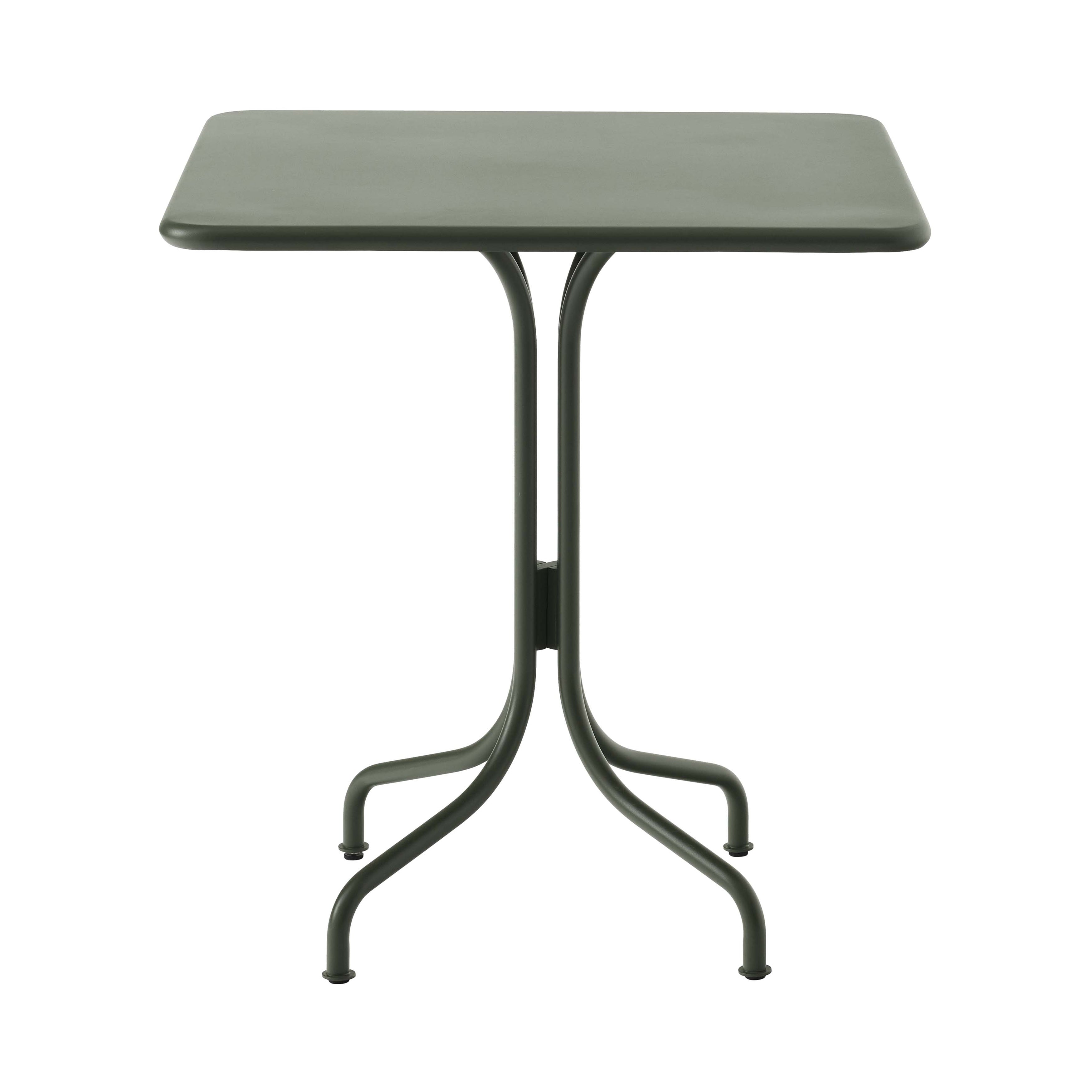 Thorvald SC96 + SC97 Outdoor Cafe Table: Square + Bronze Green