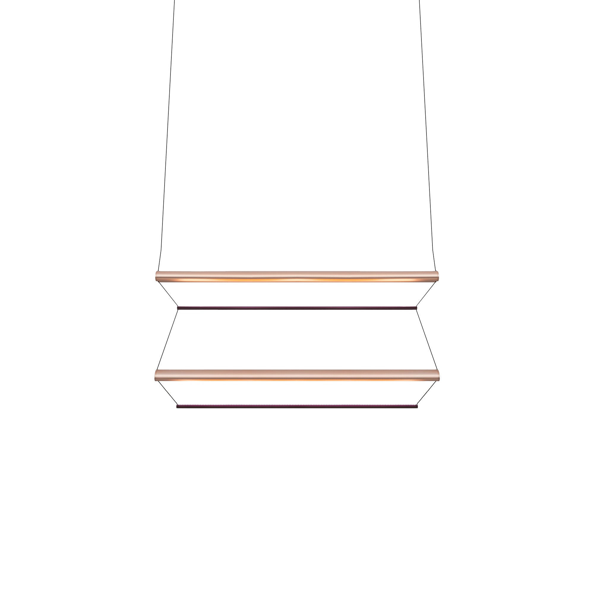 Tier 100 Vertical Pendant Light: 2V + Anodized Copper + Amethyst