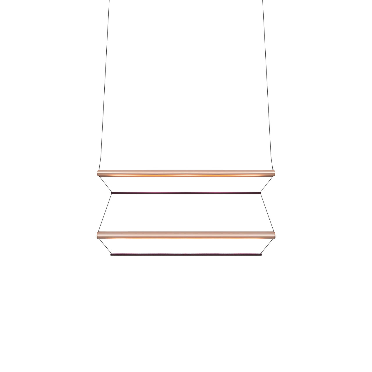 Tier 100 Vertical Pendant Light: 2V + Anodized Copper + Amethyst