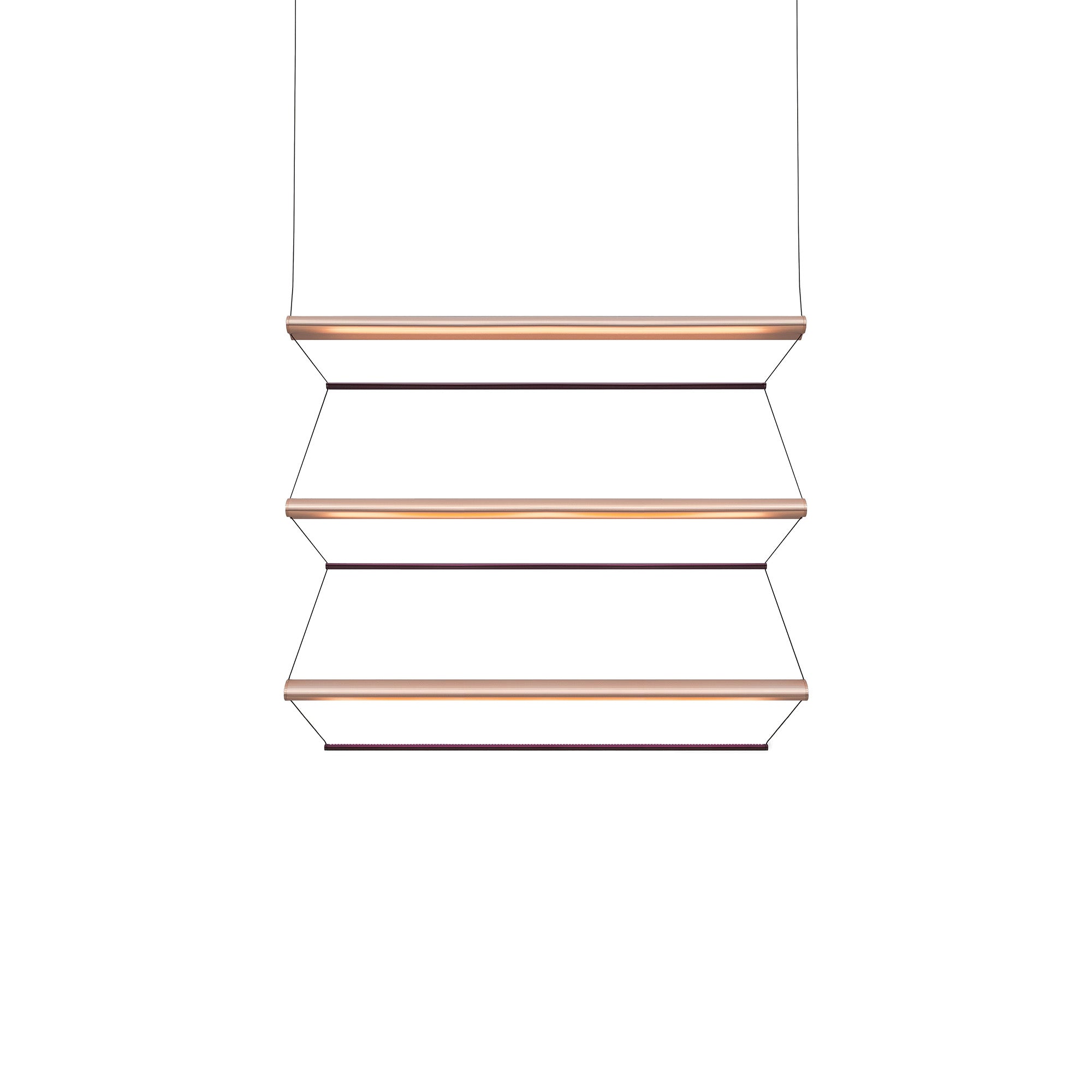 Tier 100 Vertical Pendant Light: 3V + Anodized Copper + Amethyst