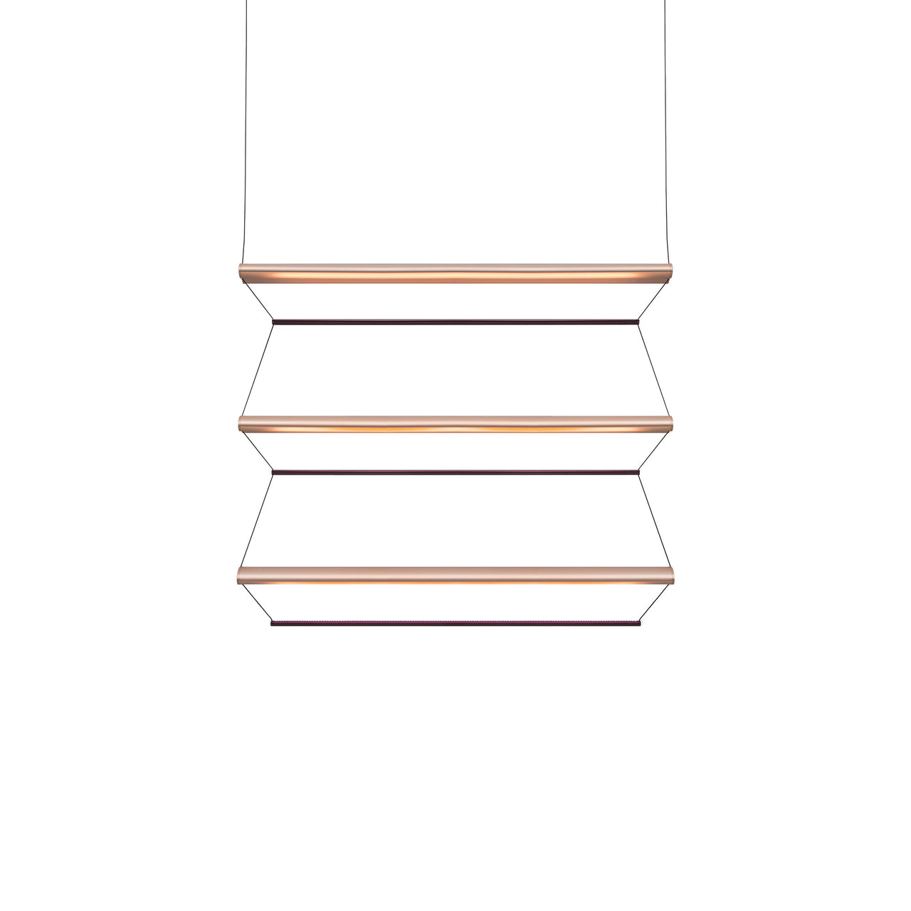 Tier 100 Vertical Pendant Light: 3V + Anodized Copper + Amethyst