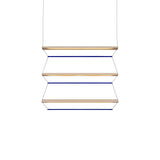 Tier 100 Vertical Pendant Light: 3V + Anodized Gold + Sapphire