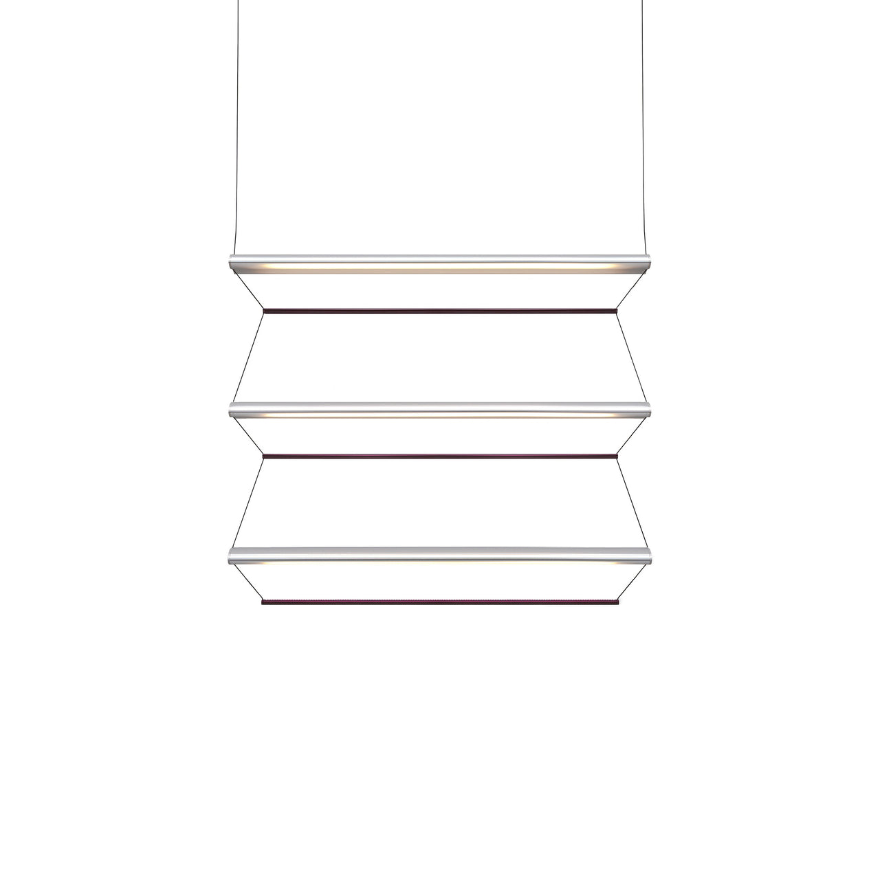 Tier 100 Vertical Pendant Light: 3V + Anodized Silver + Amethyst