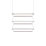 Tier 100 Vertical Pendant Light: 3V + Anodized Silver + Amethyst