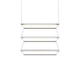 Tier 100 Vertical Pendant Light: 3V + Anodized Silver + Emerald