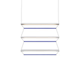 Tier 100 Vertical Pendant Light: 3V + Anodized Silver + Sapphire