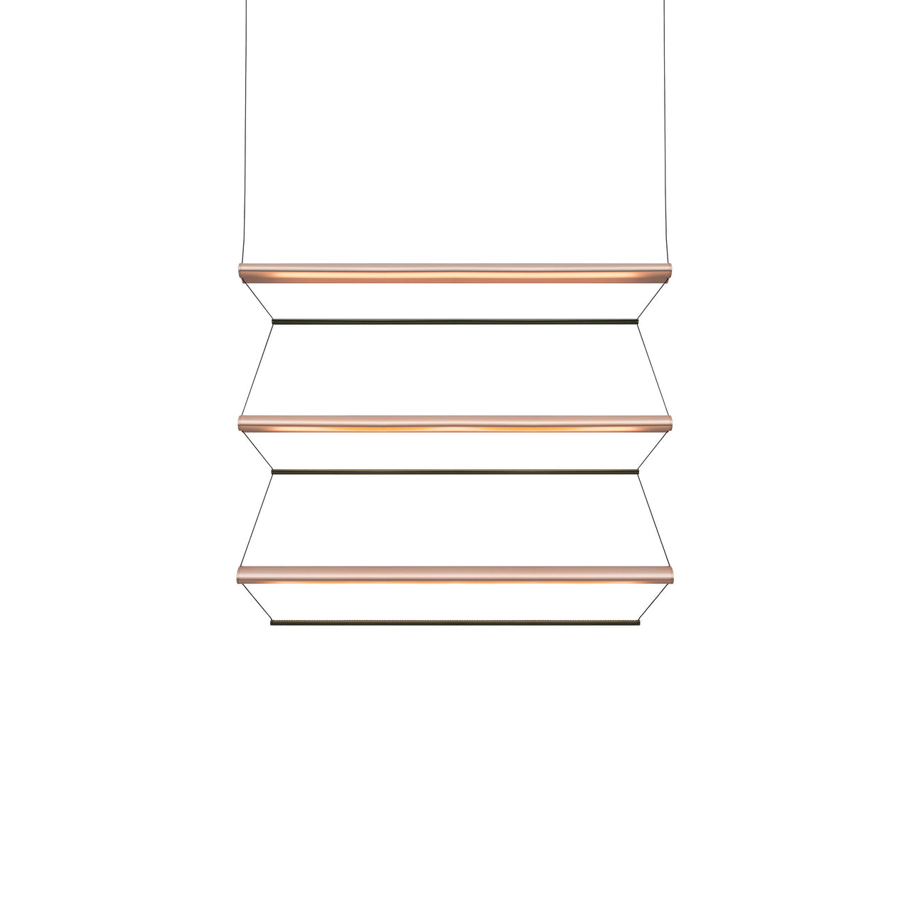 Tier 100 Vertical Pendant Light: 3V + Anodized Copper + Emerald
