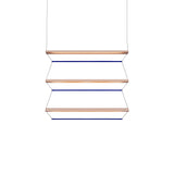 Tier 100 Vertical Pendant Light: 3V + Anodized Copper + Sapphire