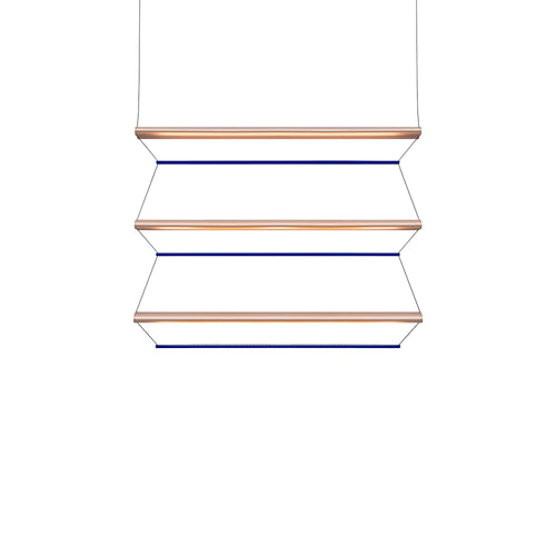 Tier 150 Vertical Pendant Light: 3V + Anodized Copper + Sapphire
