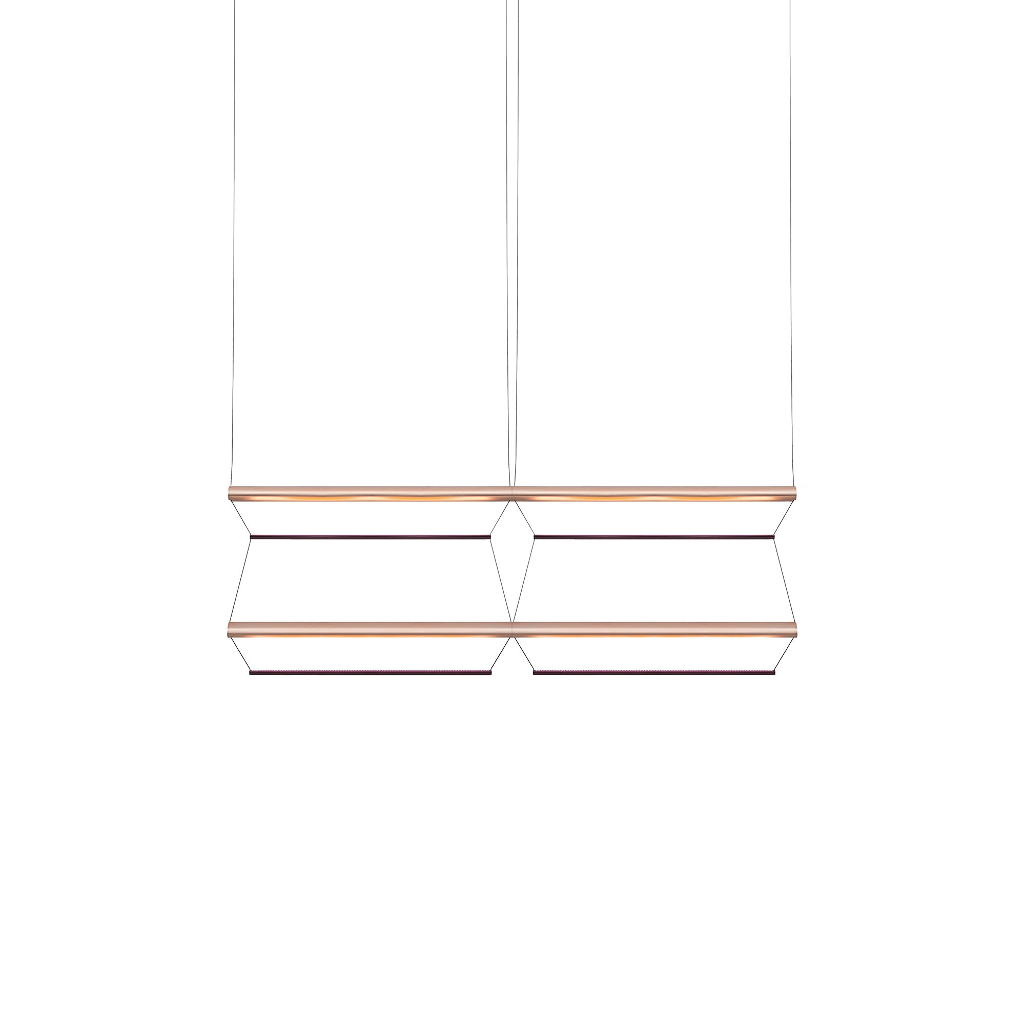 Tier Grid Pendant Light: 100 + 2H2V + Anodized Copper + Amethyst