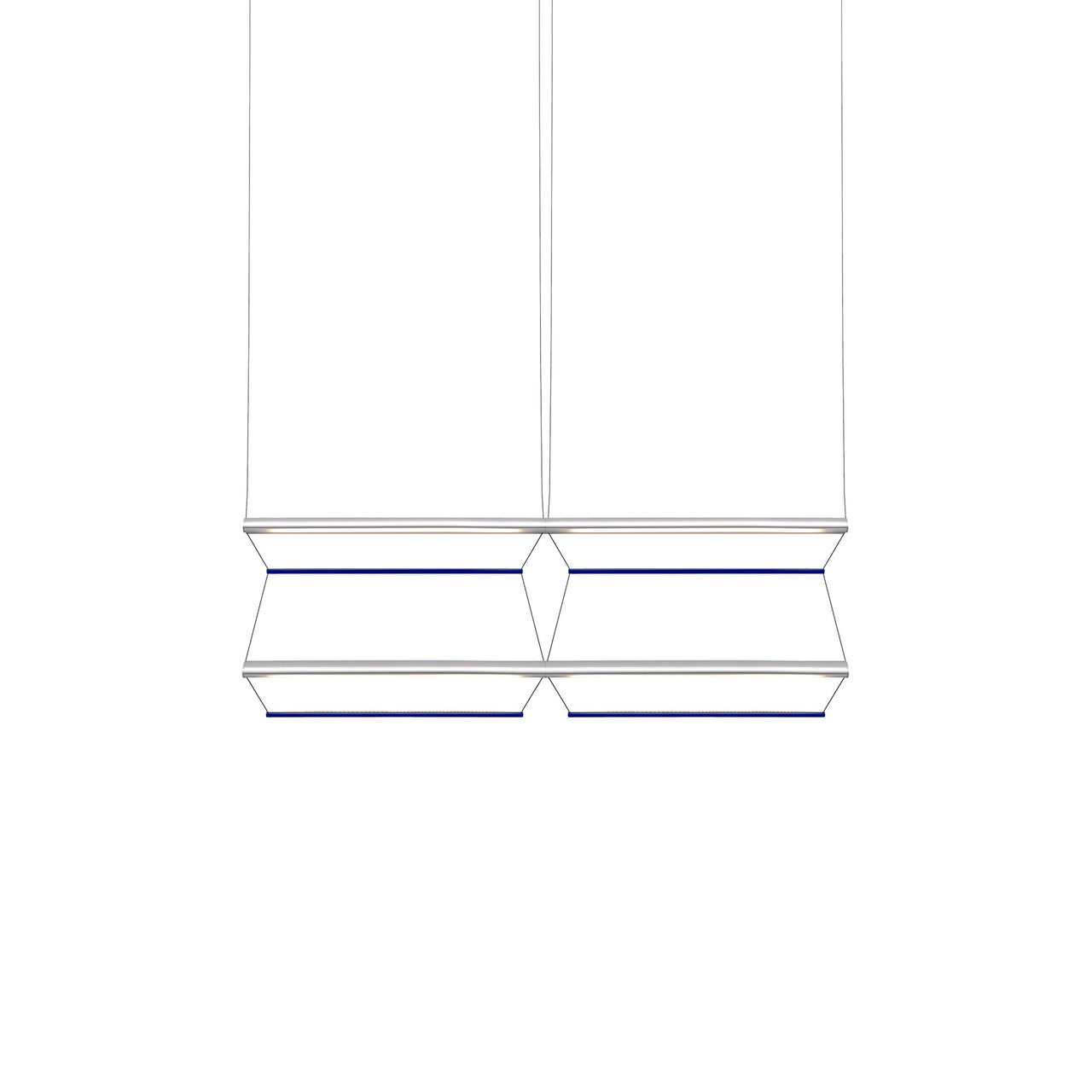Tier Grid Pendant Light: 100 + 2H2V + Anodized Silver + Sapphire