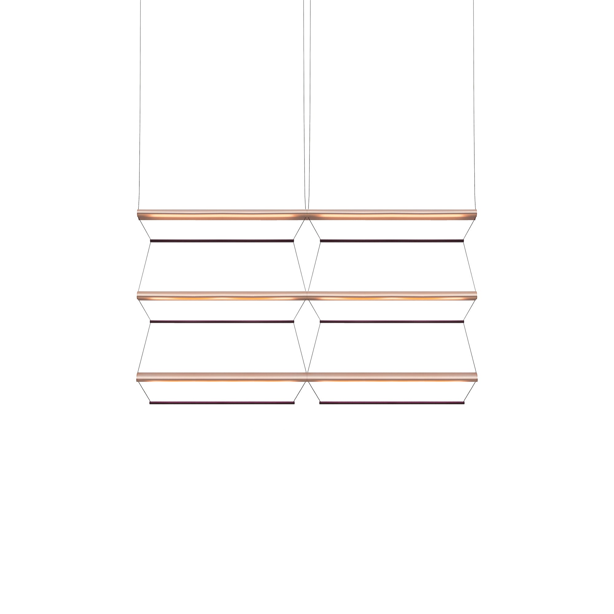 Tier Grid Pendant Light: 100 + 2H3V + Anodized Copper + Amethyst