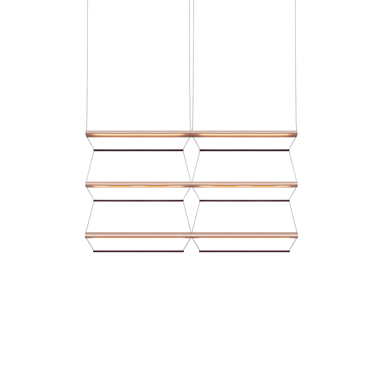 Tier Grid Pendant Light: 100 + 2H3V + Anodized Copper + Amethyst