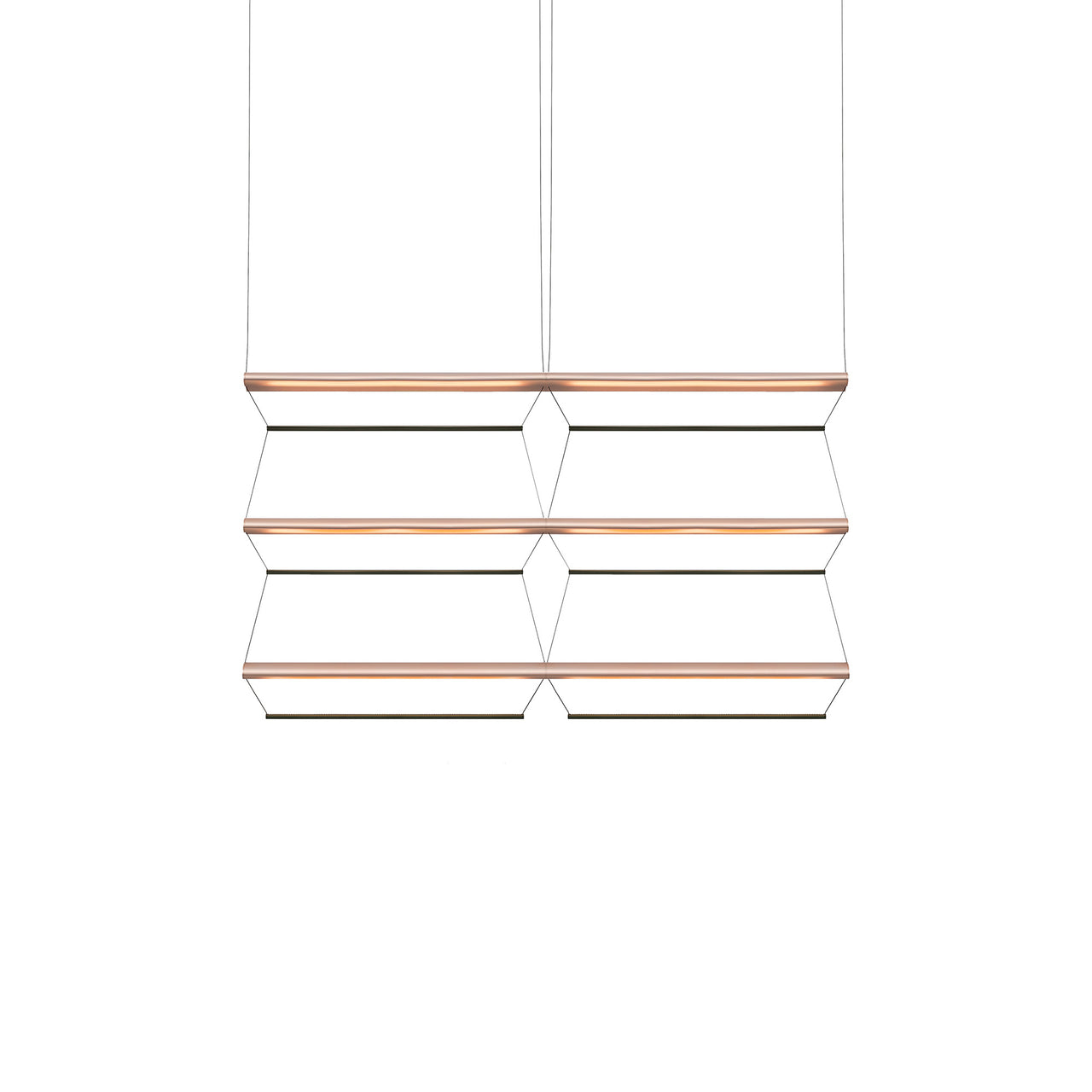 Tier Grid Pendant Light: 100 + 2H3V + Anodized Copper + Emerald