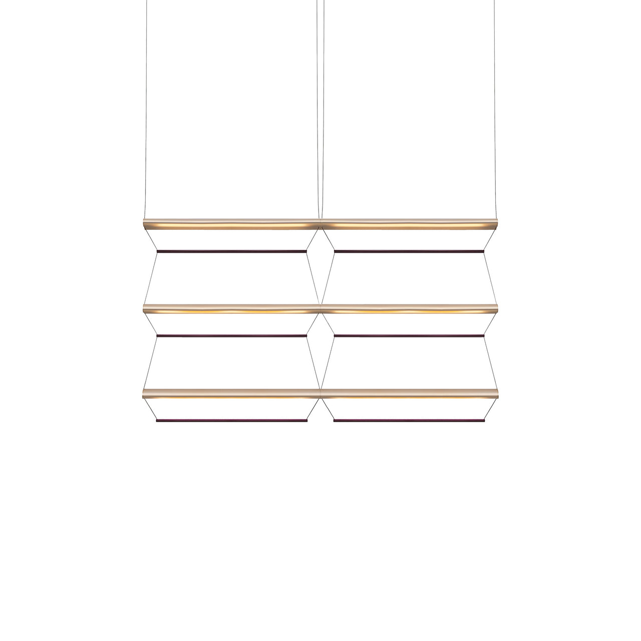 Tier Grid Pendant Light: 100 + 2H3V + Anodized Gold + Amethyst