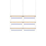 Tier Grid Pendant Light: 100 + 2H3V + Anodized Gold + Sapphire